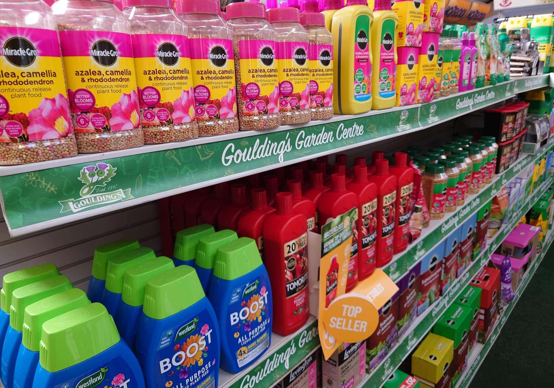 gouldings-gardening-shelving-with-miracle-grow gouldings-gardening-shelving-with-miracle-grow